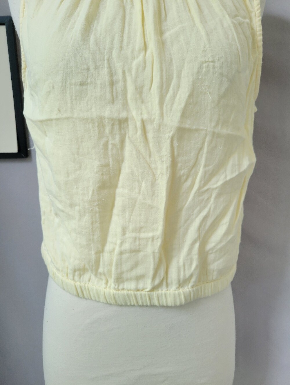 Pact Coastal Double Gauze Bubble Hem Top Butter Yellow M - Picture 7 of 13